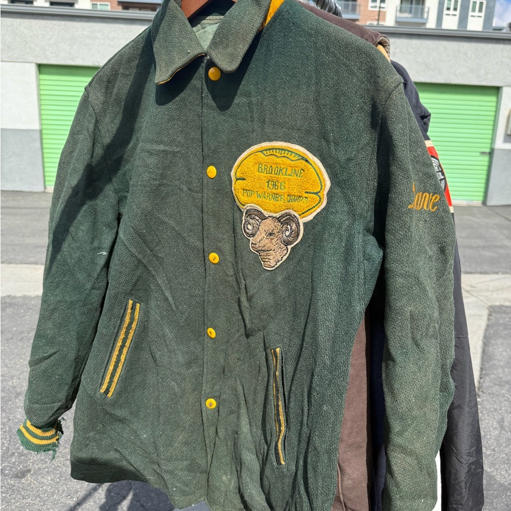 Green Wool 1966 Pop Warner Varsity Jacket